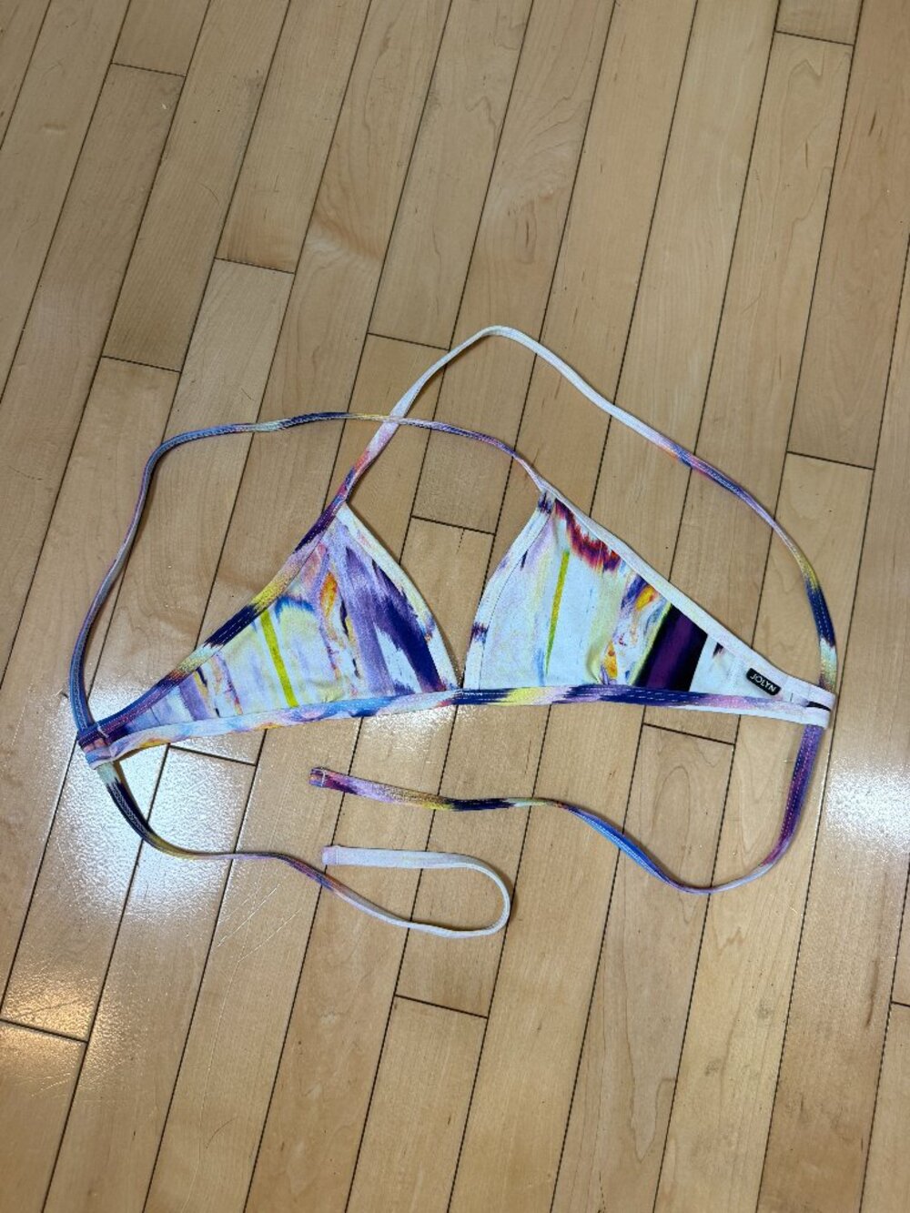 JOLYN Bikini Top Swimsuit Swim Watercolor Print Size Small
